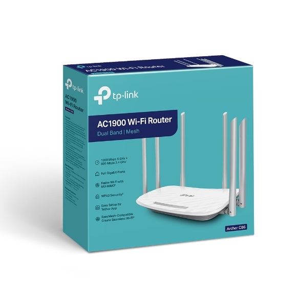 ROUTER 4 P+WIFI DUAL BAND (ARCHER C86 AC1900)  6 ANTENAS WIRELESS  - TP-LINK
(9882)
